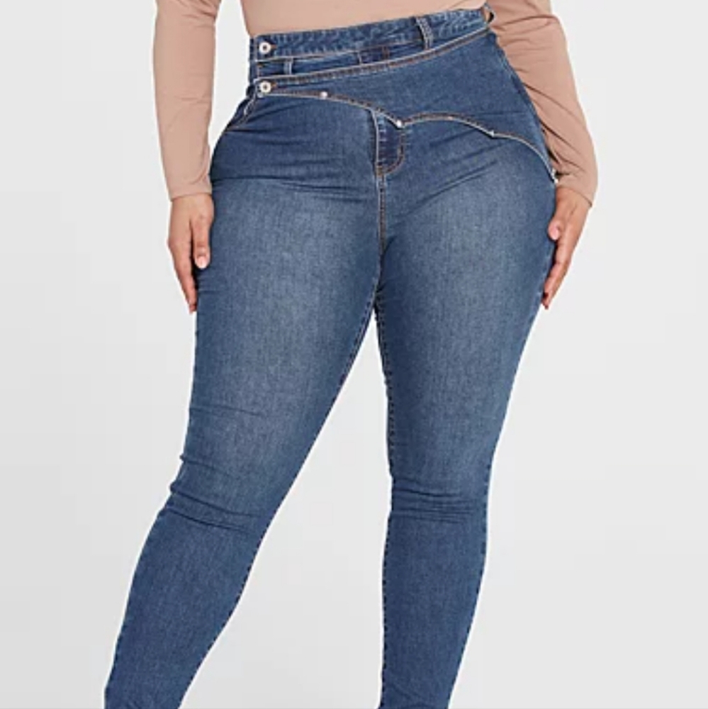 NWOT Fashion to Figure High Rise Cross-over Skinny Jeans Plus Size 20